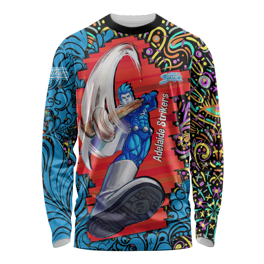 Personalized Adelaide Strikers Long Sleeve Shirt Hippie Psychedelic Pattern Vibrant Mandala Art Style