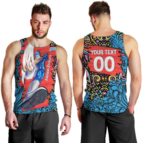 Personalized Adelaide Strikers Men Tank Top Hippie Psychedelic Pattern Vibrant Mandala Art Style