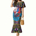 Personalized Adelaide Strikers Mermaid Dress Hippie Psychedelic Pattern Vibrant Mandala Art Style