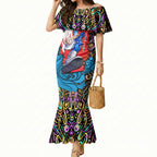 Personalized Adelaide Strikers Mermaid Dress Hippie Psychedelic Pattern Vibrant Mandala Art Style