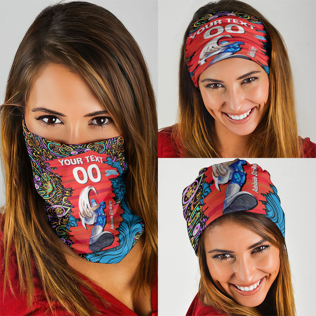 Personalized Adelaide Strikers Neck Gaiter Hippie Psychedelic Pattern Vibrant Mandala Art Style