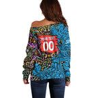 Personalized Adelaide Strikers Off Shoulder Sweater Hippie Psychedelic Pattern Vibrant Mandala Art Style