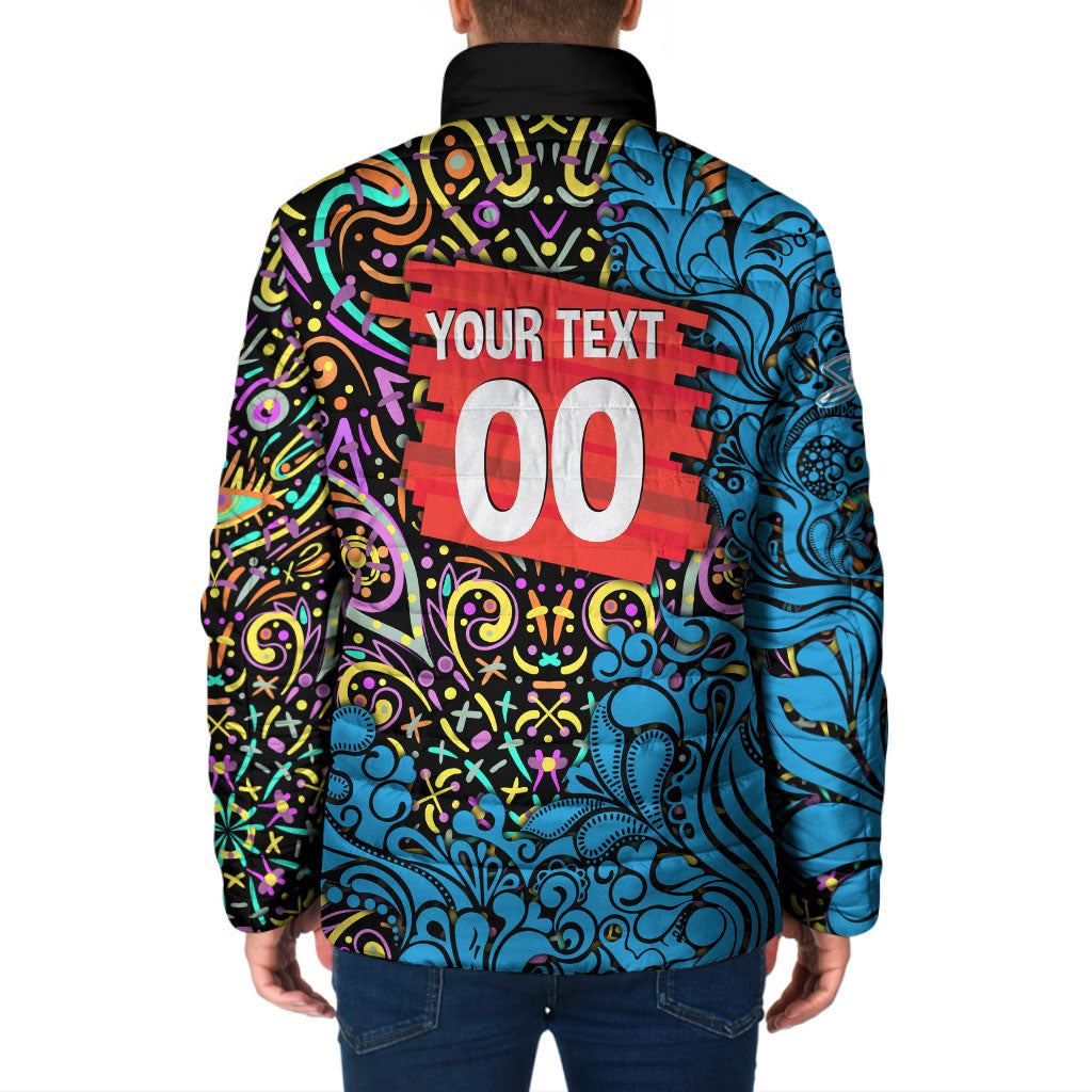 Personalized Adelaide Strikers Padded Jacket Hippie Psychedelic Pattern Vibrant Mandala Art Style