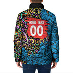 Personalized Adelaide Strikers Padded Jacket Hippie Psychedelic Pattern Vibrant Mandala Art Style