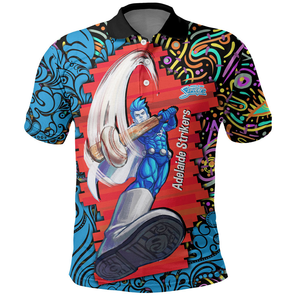 Personalized Adelaide Strikers Polo Shirt Hippie Psychedelic Pattern Vibrant Mandala Art Style