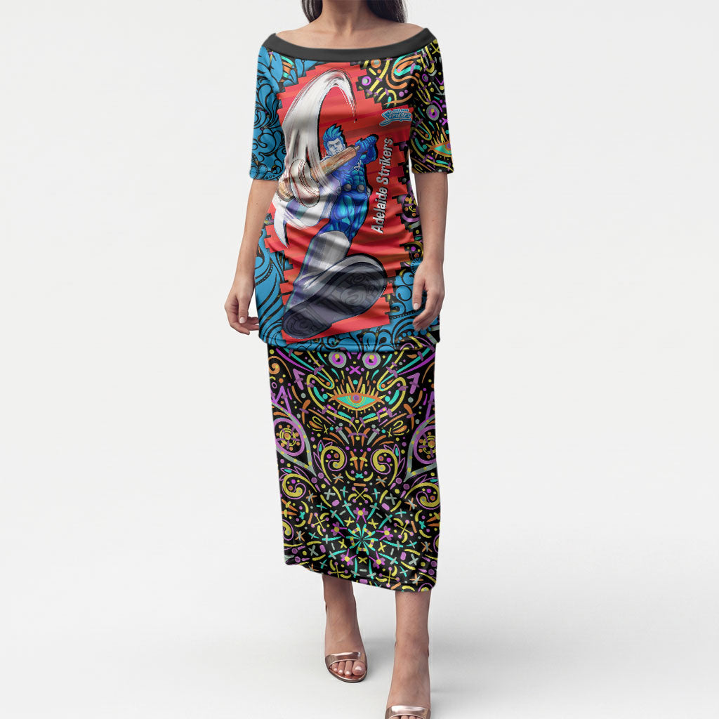 Personalized Adelaide Strikers Puletasi Hippie Psychedelic Pattern Vibrant Mandala Art Style