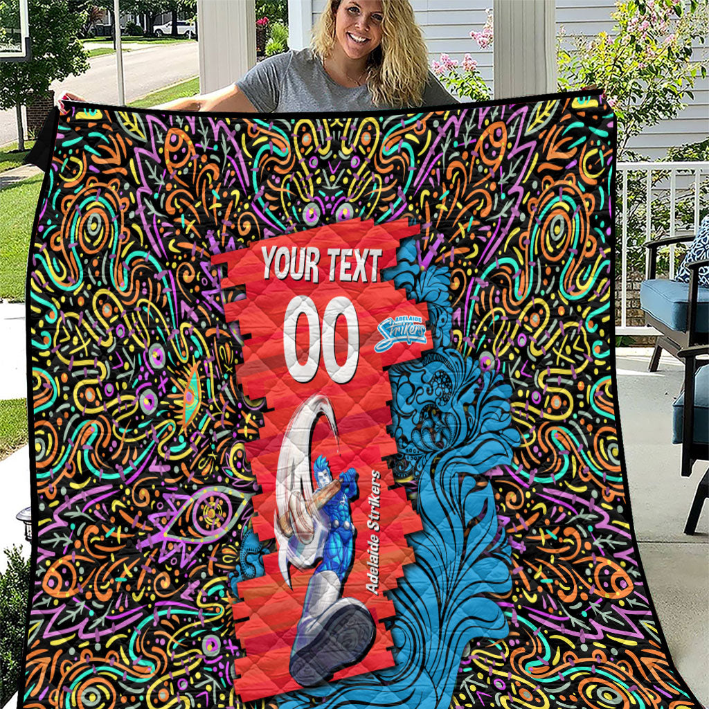 Personalized Adelaide Strikers Quilt Hippie Psychedelic Pattern Vibrant Mandala Art Style