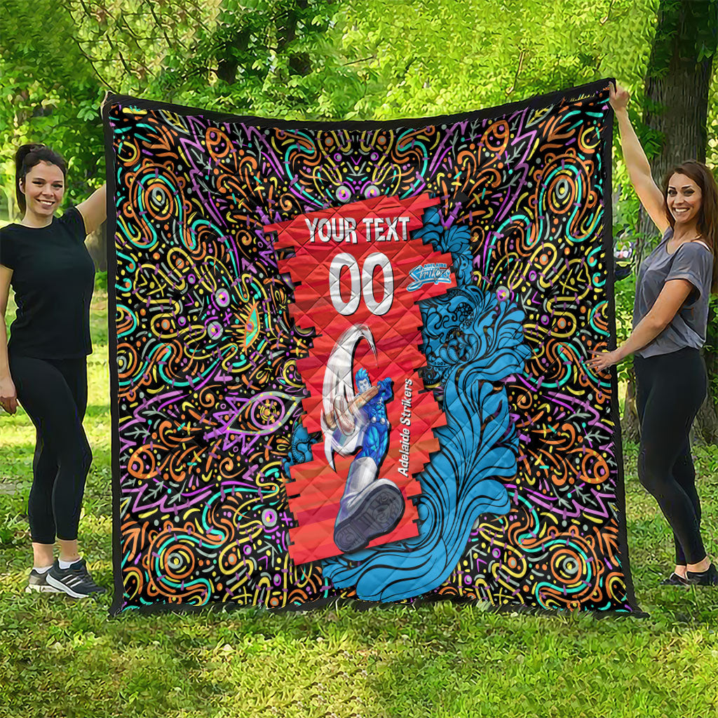 Personalized Adelaide Strikers Quilt Hippie Psychedelic Pattern Vibrant Mandala Art Style