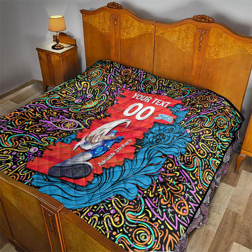 Personalized Adelaide Strikers Quilt Hippie Psychedelic Pattern Vibrant Mandala Art Style