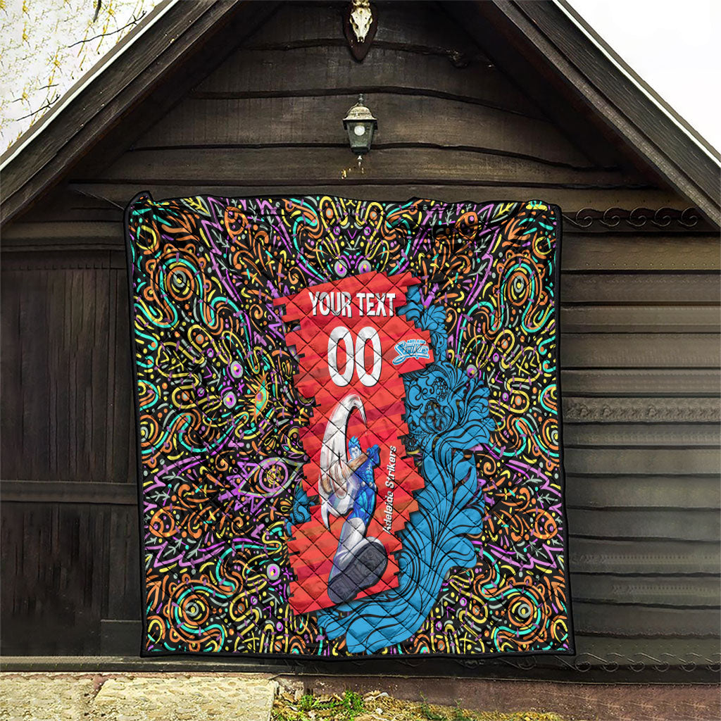 Personalized Adelaide Strikers Quilt Hippie Psychedelic Pattern Vibrant Mandala Art Style
