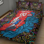 Personalized Adelaide Strikers Quilt Bed Set Hippie Psychedelic Pattern Vibrant Mandala Art Style