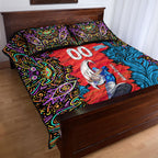 Personalized Adelaide Strikers Quilt Bed Set Hippie Psychedelic Pattern Vibrant Mandala Art Style