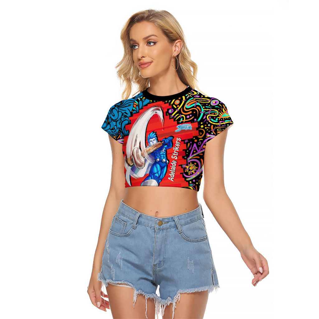 Personalized Adelaide Strikers Raglan Cropped T Shirt Hippie Psychedelic Pattern Vibrant Mandala Art Style