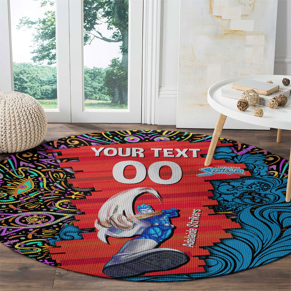 Personalized Adelaide Strikers Round Carpet Hippie Psychedelic Pattern Vibrant Mandala Art Style