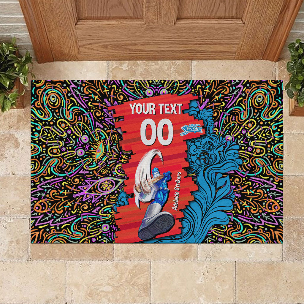 Personalized Adelaide Strikers Rubber Doormat Hippie Psychedelic Pattern Vibrant Mandala Art Style
