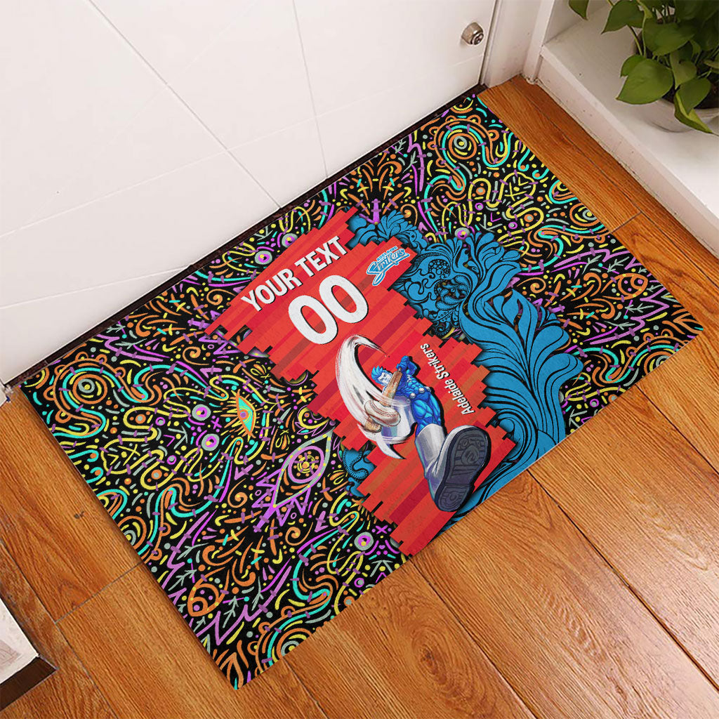 Personalized Adelaide Strikers Rubber Doormat Hippie Psychedelic Pattern Vibrant Mandala Art Style