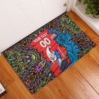 Personalized Adelaide Strikers Rubber Doormat Hippie Psychedelic Pattern Vibrant Mandala Art Style