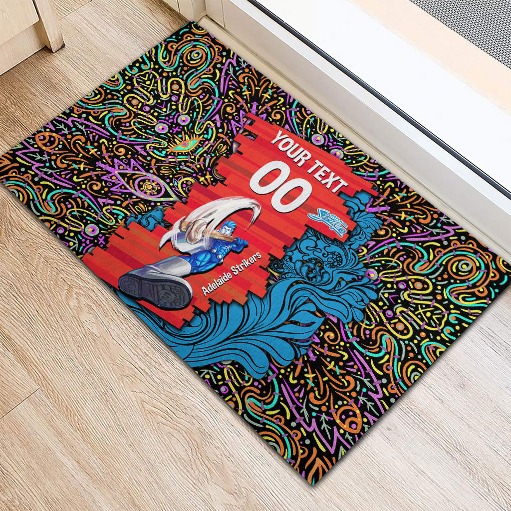 Personalized Adelaide Strikers Rubber Doormat Hippie Psychedelic Pattern Vibrant Mandala Art Style