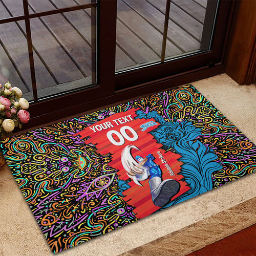 Personalized Adelaide Strikers Rubber Doormat Hippie Psychedelic Pattern Vibrant Mandala Art Style