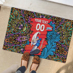 Personalized Adelaide Strikers Rubber Doormat Hippie Psychedelic Pattern Vibrant Mandala Art Style