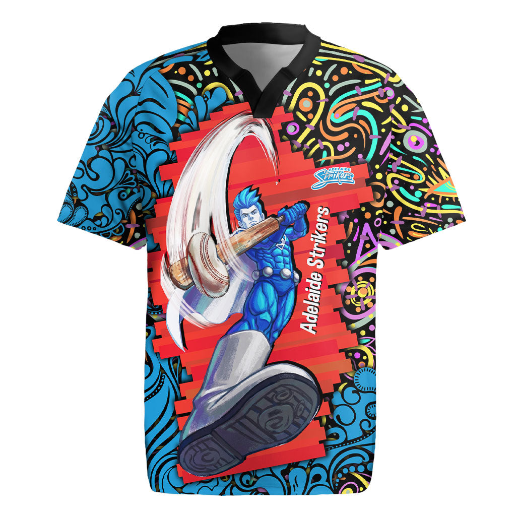 Personalized Adelaide Strikers Rugby Jersey Hippie Psychedelic Pattern Vibrant Mandala Art Style