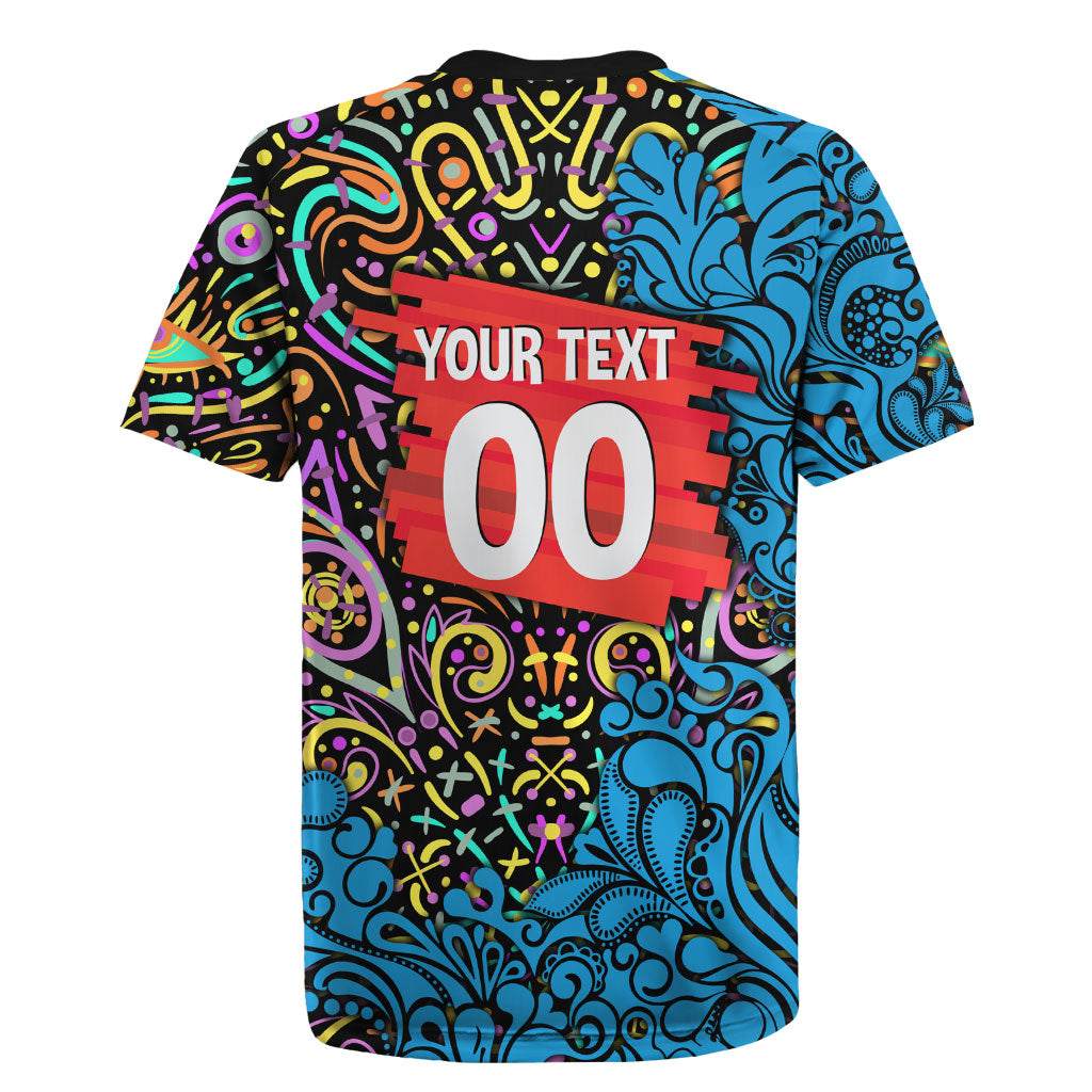 Personalized Adelaide Strikers Rugby Jersey Hippie Psychedelic Pattern Vibrant Mandala Art Style