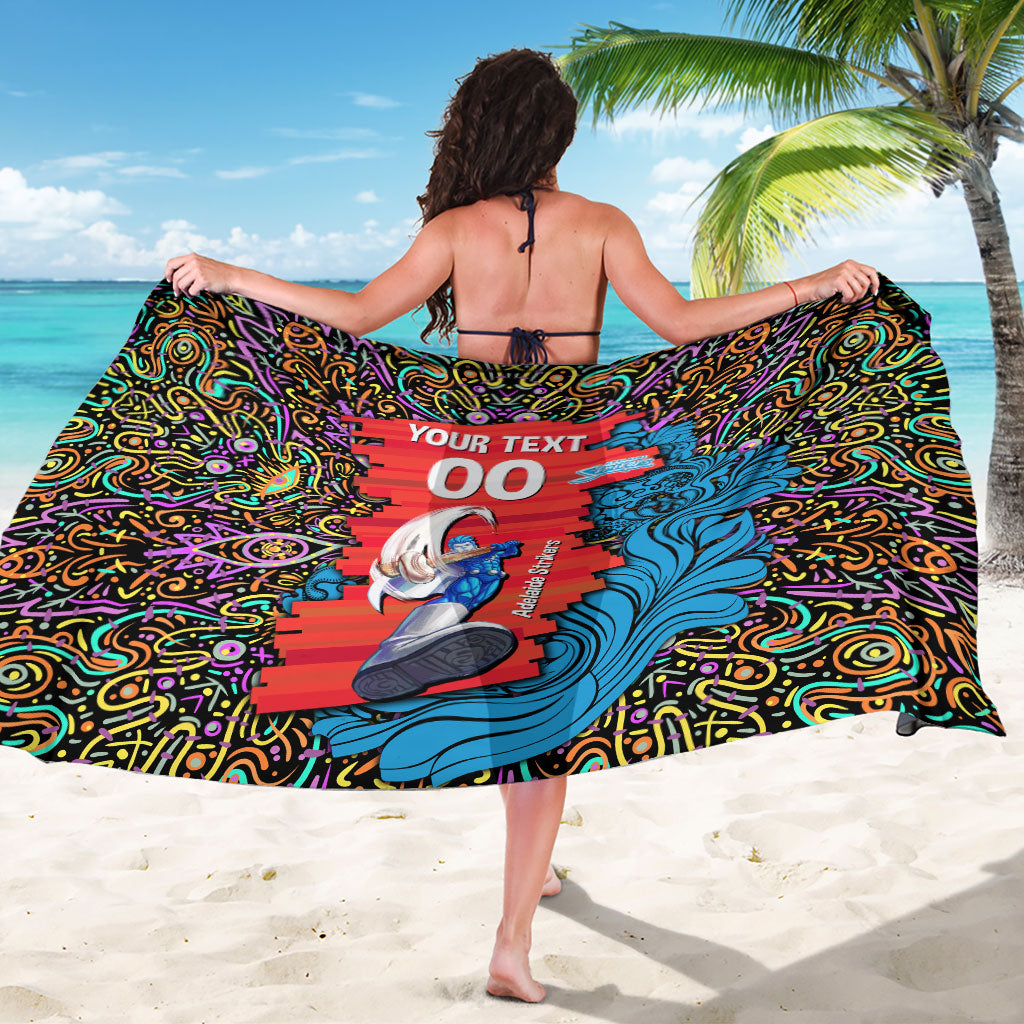 Personalized Adelaide Strikers Sarong Hippie Psychedelic Pattern Vibrant Mandala Art Style