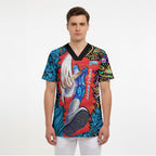 Personalized Adelaide Strikers Scrub Top Hippie Psychedelic Pattern Vibrant Mandala Art Style