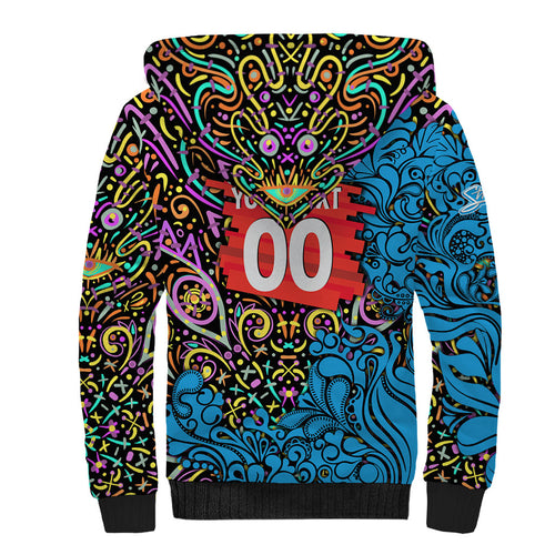 Personalized Adelaide Strikers Sherpa Hoodie Hippie Psychedelic Pattern Vibrant Mandala Art Style
