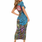 Personalized Adelaide Strikers Short Sleeve Bodycon Dress Hippie Psychedelic Pattern Vibrant Mandala Art Style