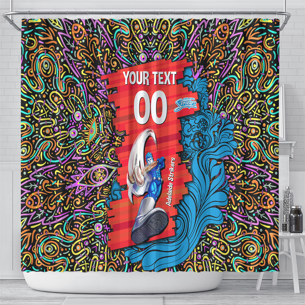 Personalized Adelaide Strikers Shower Curtain Hippie Psychedelic Pattern Vibrant Mandala Art Style