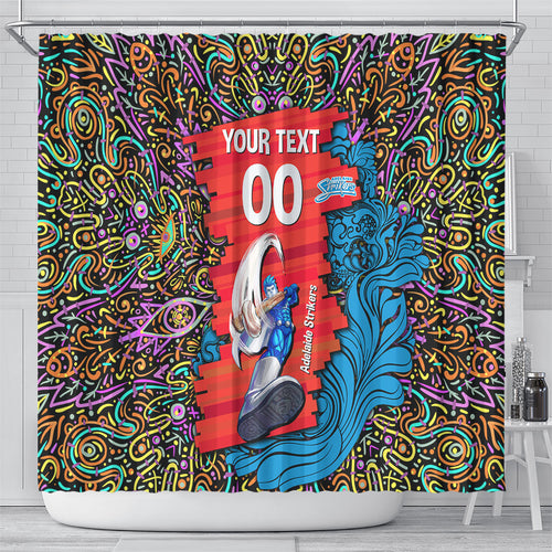 Personalized Adelaide Strikers Shower Curtain Hippie Psychedelic Pattern Vibrant Mandala Art Style