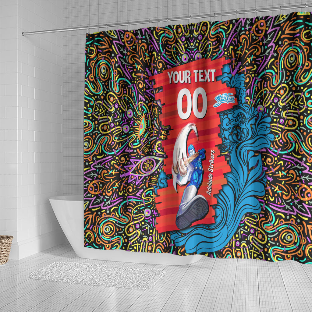 Personalized Adelaide Strikers Shower Curtain Hippie Psychedelic Pattern Vibrant Mandala Art Style
