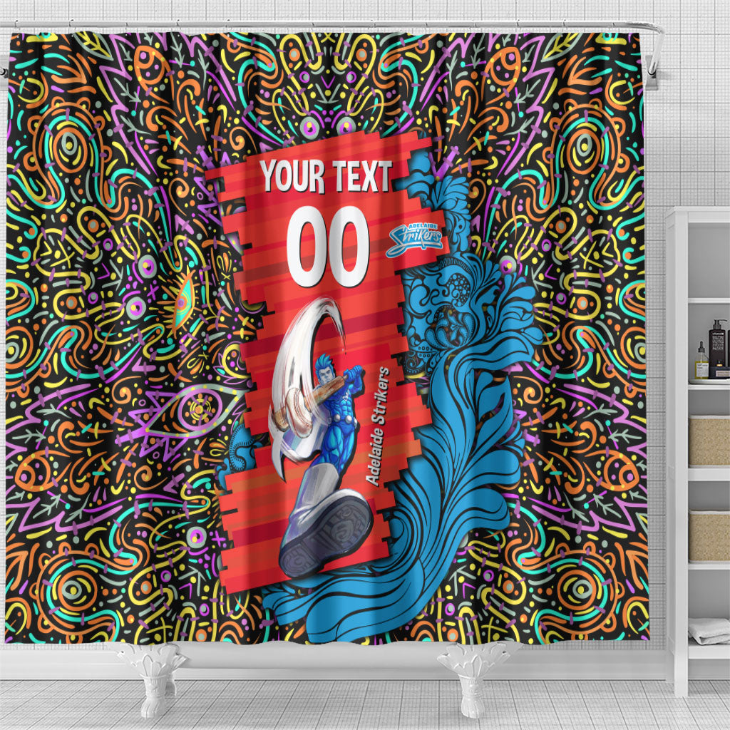 Personalized Adelaide Strikers Shower Curtain Hippie Psychedelic Pattern Vibrant Mandala Art Style