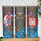 Personalized Adelaide Strikers Skinny Tumbler Hippie Psychedelic Pattern Vibrant Mandala Art Style