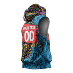Personalized Adelaide Strikers Sleeveless Hoodie Hippie Psychedelic Pattern Vibrant Mandala Art Style