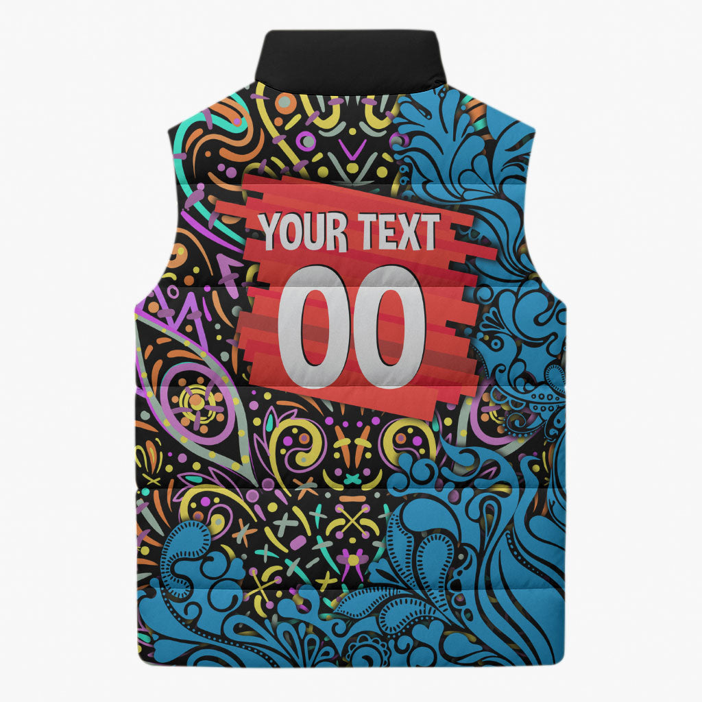 Personalized Adelaide Strikers Sleeveless Puffer Jacket Hippie Psychedelic Pattern Vibrant Mandala Art Style