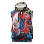 Personalized Adelaide Strikers Sleeveless Zip Hoodie Hippie Psychedelic Pattern Vibrant Mandala Art Style