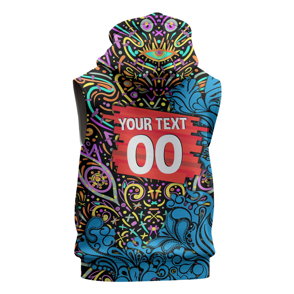 Personalized Adelaide Strikers Sleeveless Zip Hoodie Hippie Psychedelic Pattern Vibrant Mandala Art Style