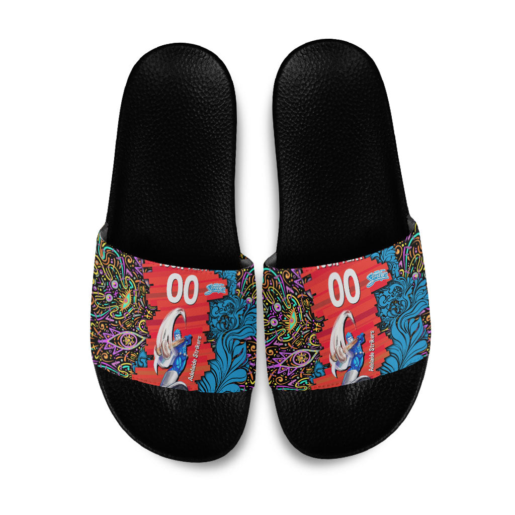 Personalized Adelaide Strikers Slide Sandals Hippie Psychedelic Pattern Vibrant Mandala Art Style