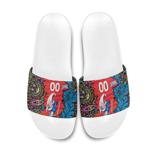 Personalized Adelaide Strikers Slide Sandals Hippie Psychedelic Pattern Vibrant Mandala Art Style