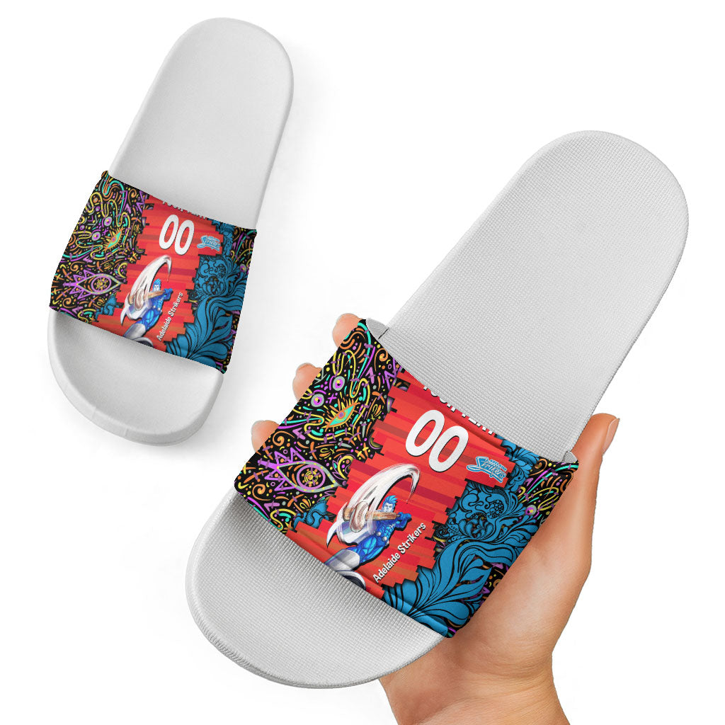 Personalized Adelaide Strikers Slide Sandals Hippie Psychedelic Pattern Vibrant Mandala Art Style