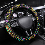 Adelaide Strikers Steering Wheel Cover Hippie Psychedelic Pattern Vibrant Mandala Art Style