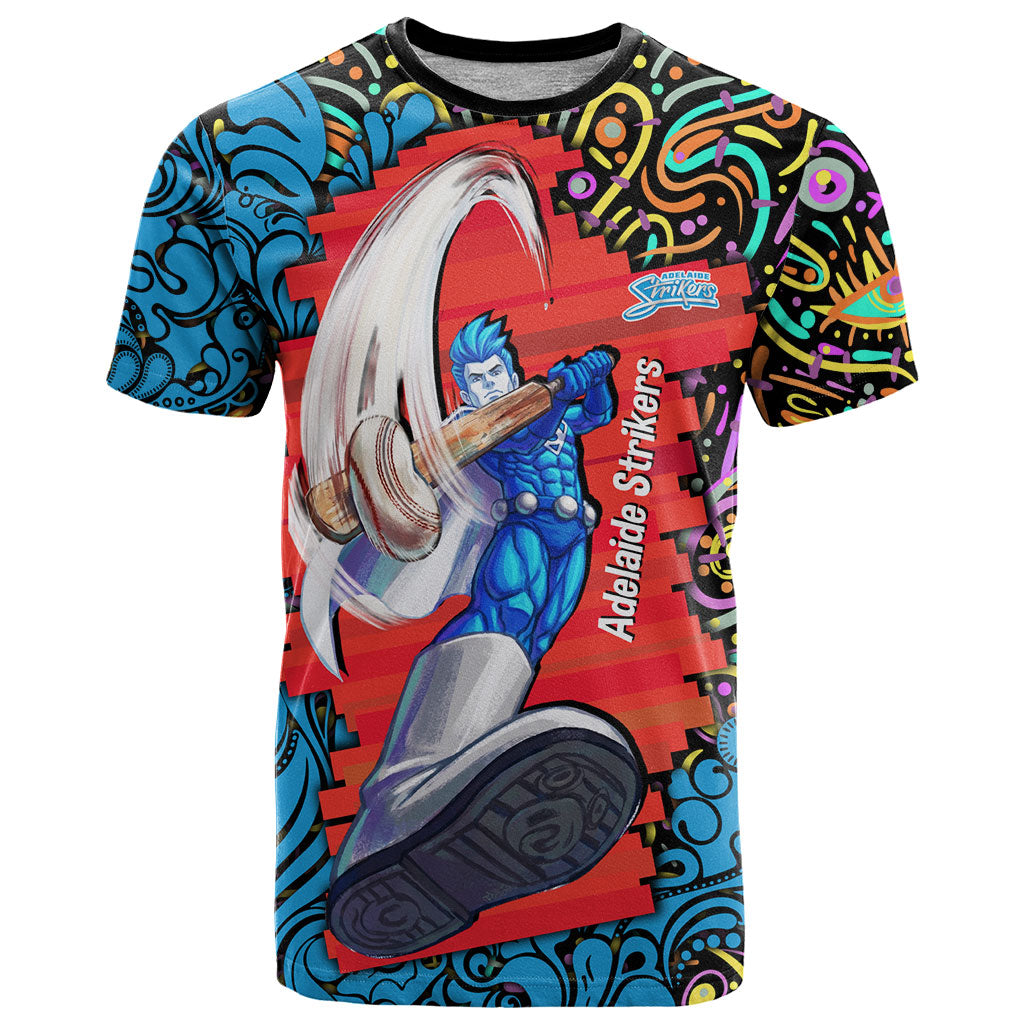Personalized Adelaide Strikers T Shirt Hippie Psychedelic Pattern Vibrant Mandala Art Style