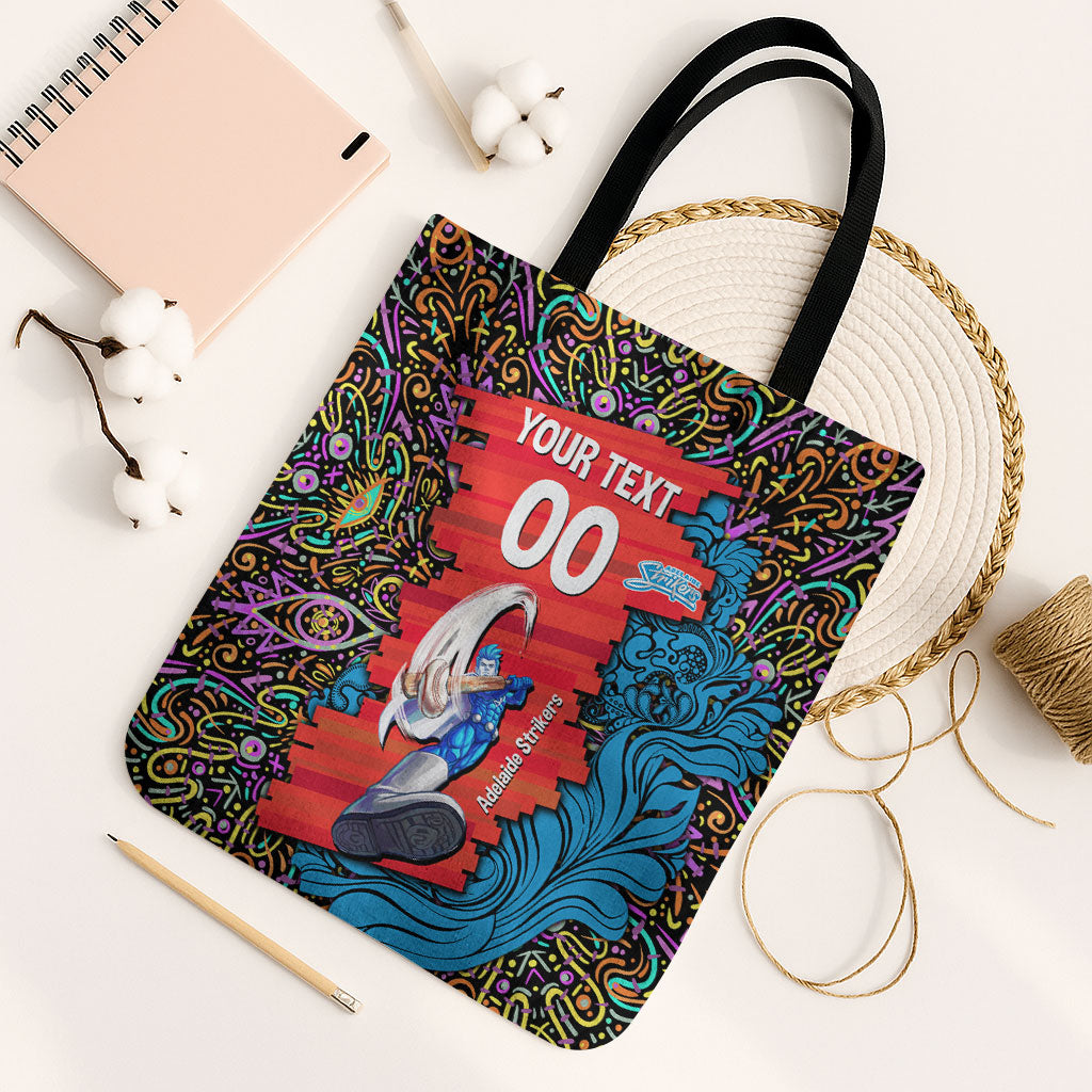 Personalized Adelaide Strikers Tote Bag Hippie Psychedelic Pattern Vibrant Mandala Art Style