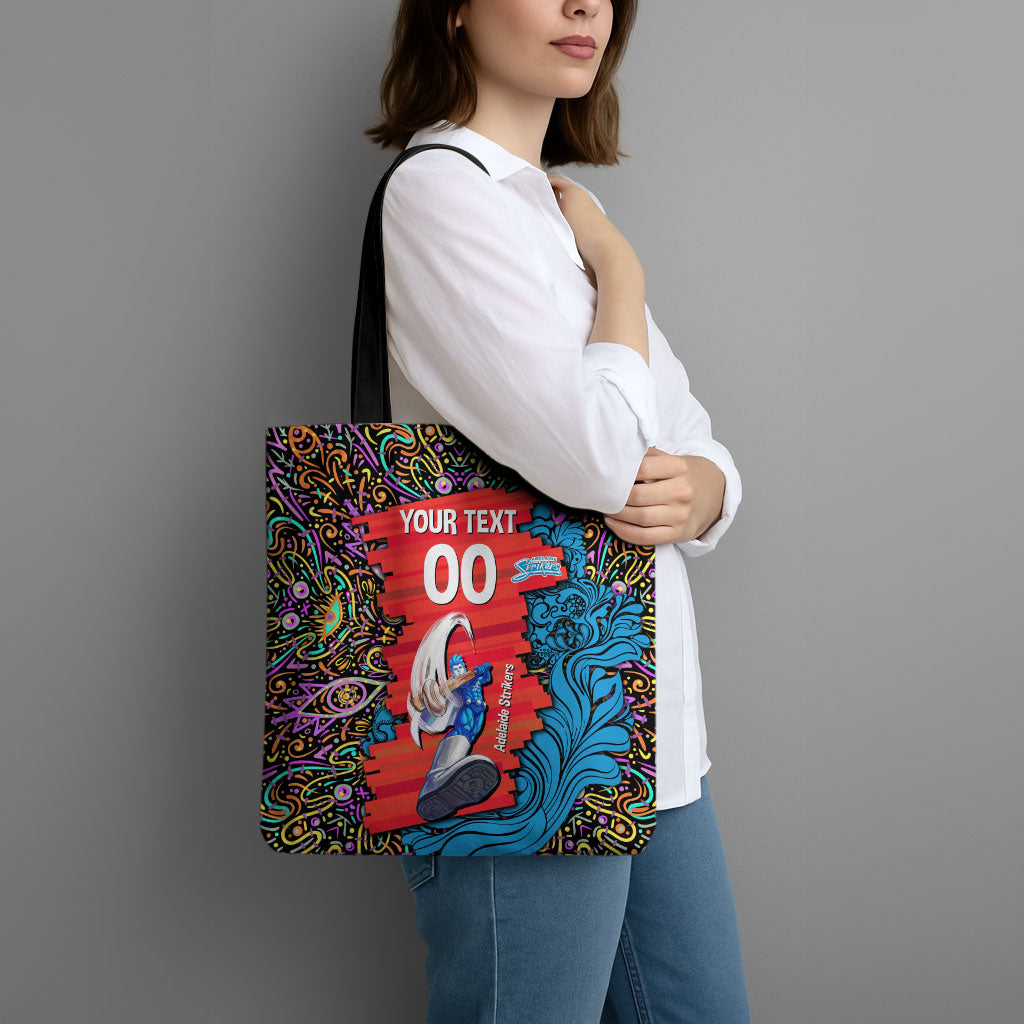 Personalized Adelaide Strikers Tote Bag Hippie Psychedelic Pattern Vibrant Mandala Art Style