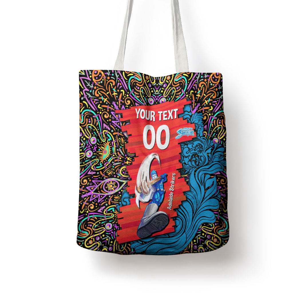 Personalized Adelaide Strikers Tote Bag Hippie Psychedelic Pattern Vibrant Mandala Art Style