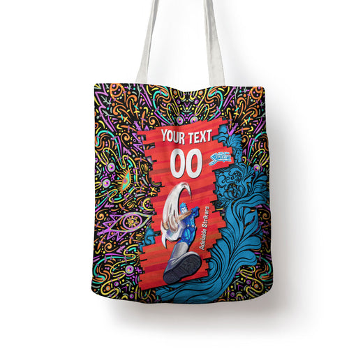 Personalized Adelaide Strikers Tote Bag Hippie Psychedelic Pattern Vibrant Mandala Art Style