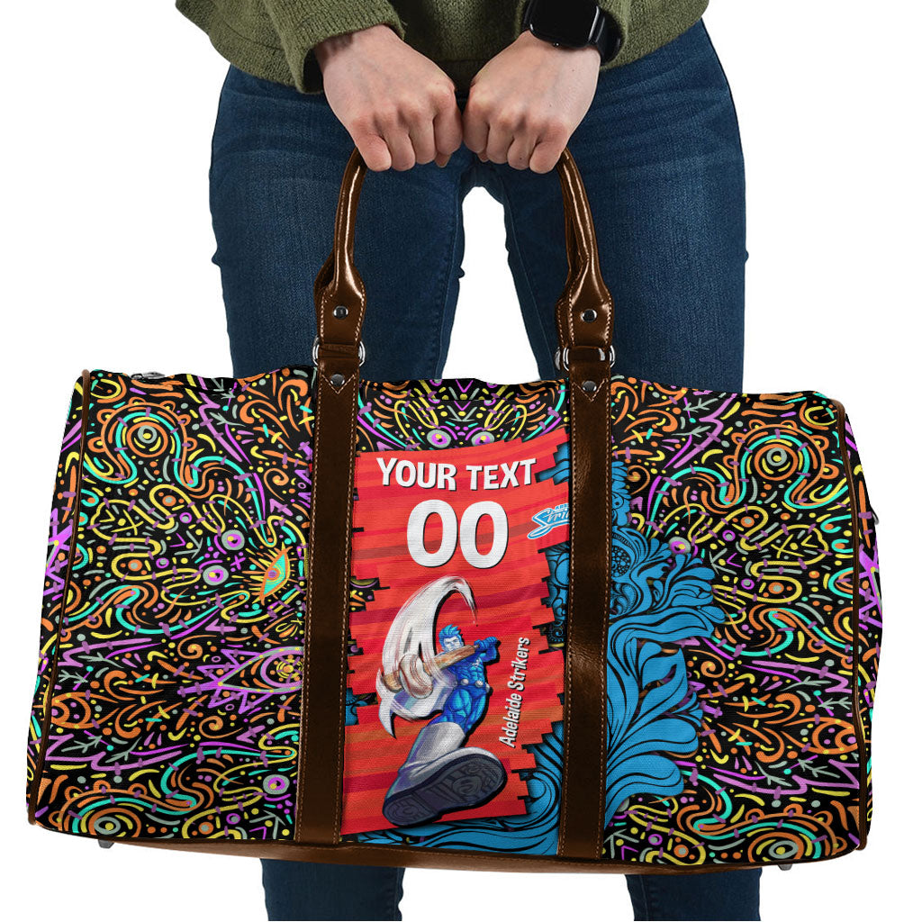 Personalized Adelaide Strikers Travel Bag Hippie Psychedelic Pattern Vibrant Mandala Art Style