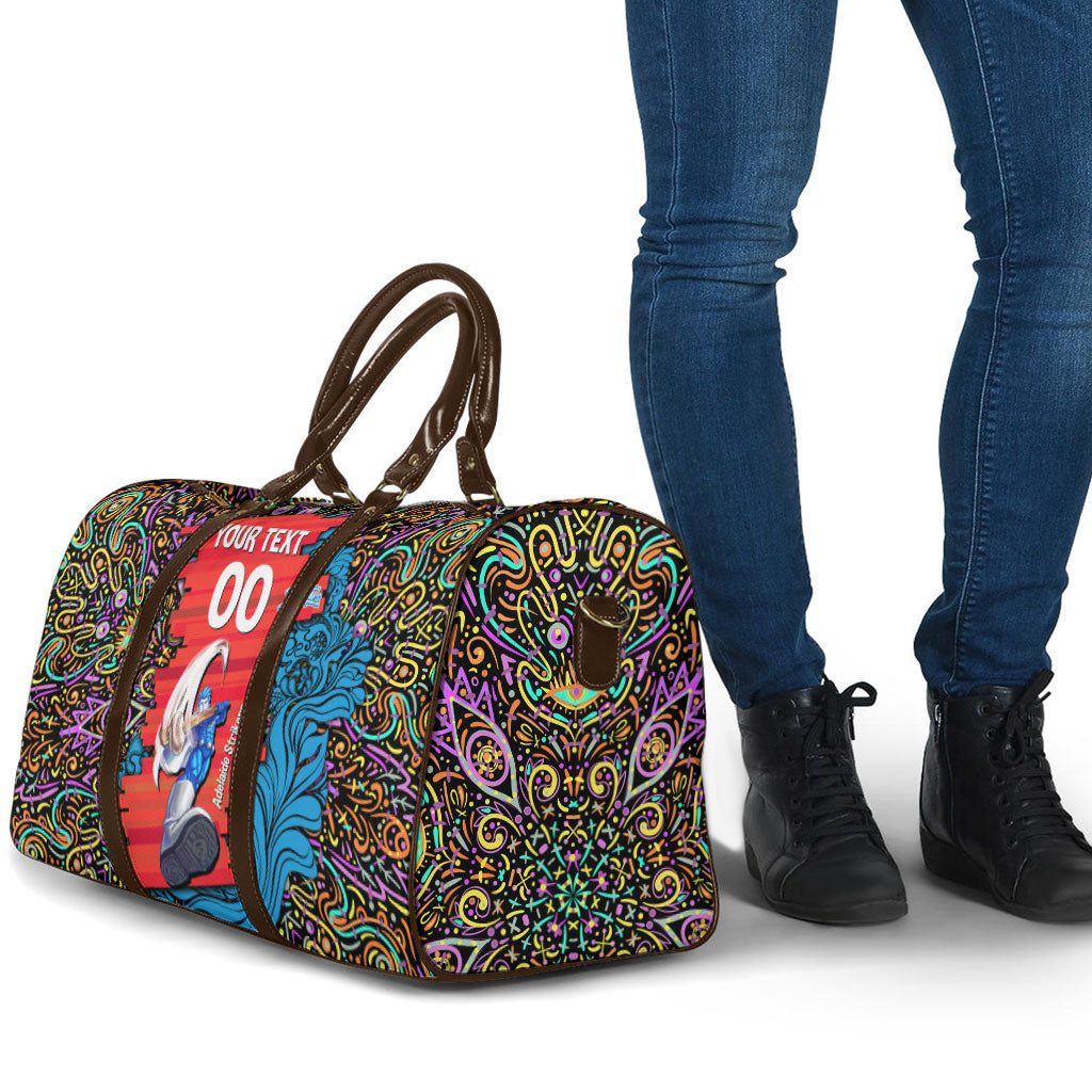 Personalized Adelaide Strikers Travel Bag Hippie Psychedelic Pattern Vibrant Mandala Art Style